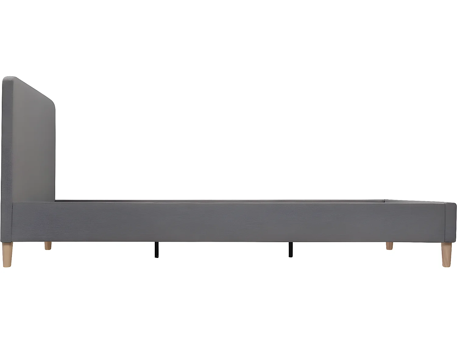 Lit double en tissu "Louise" 160 x 200 cm - Gris