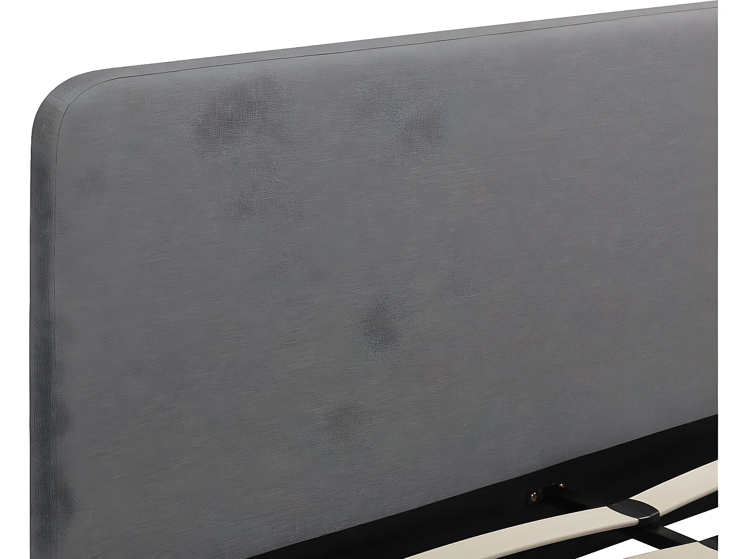 Lit double en tissu "Louise" - 140 x 190 cm - Gris