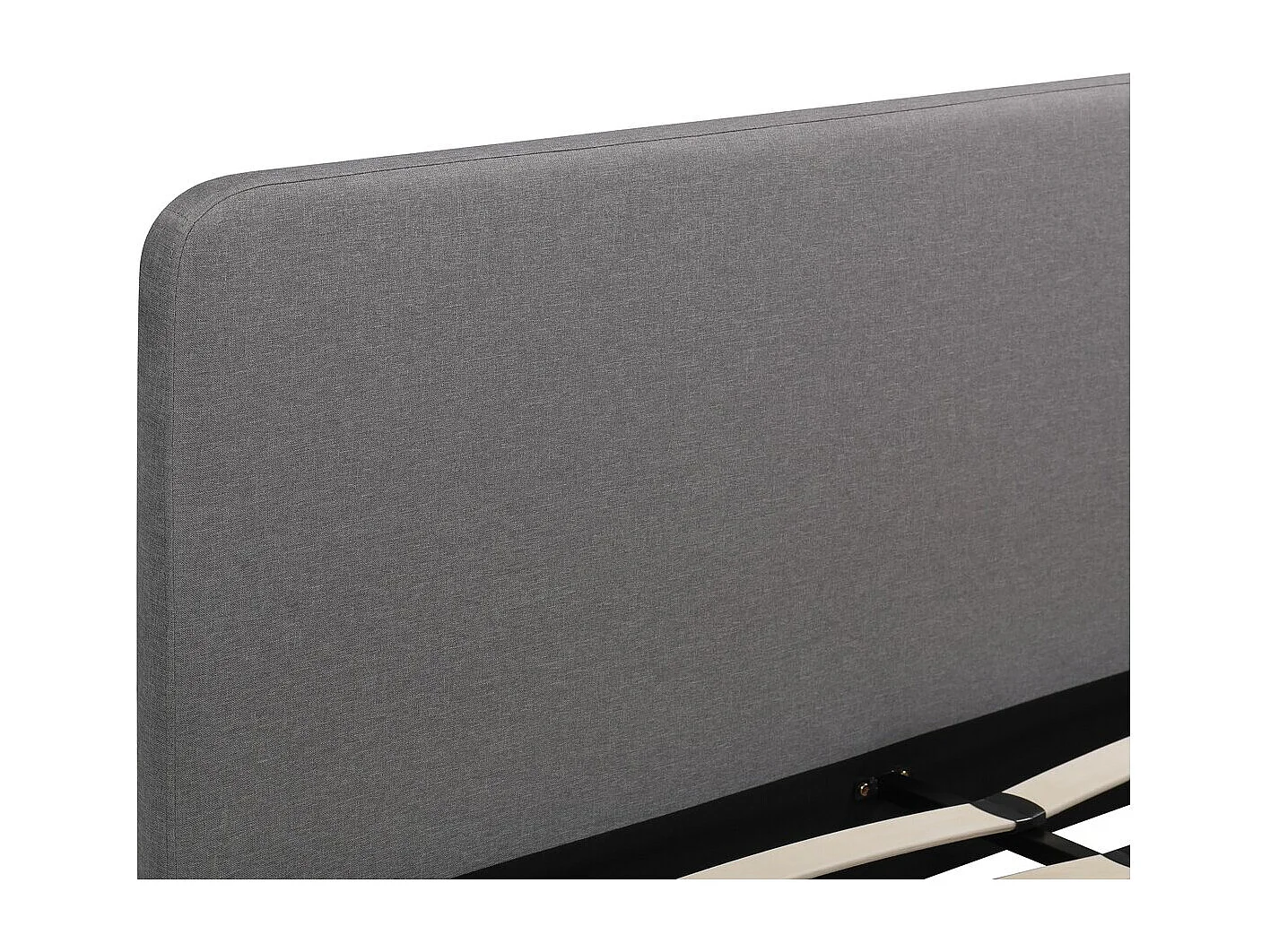 Lit double en tissu "Louise" - 140 x 190 cm - Gris