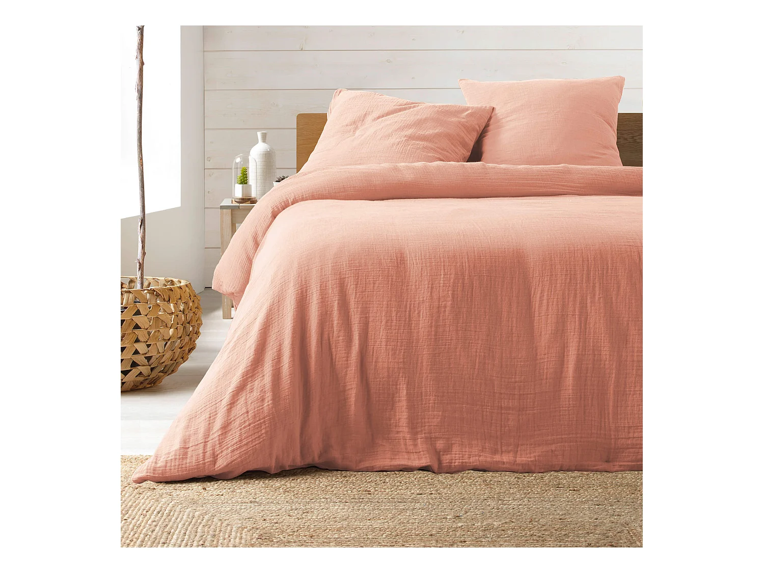 Parure de Lit 3 Pièces "Angelia" 240x220cm Rose