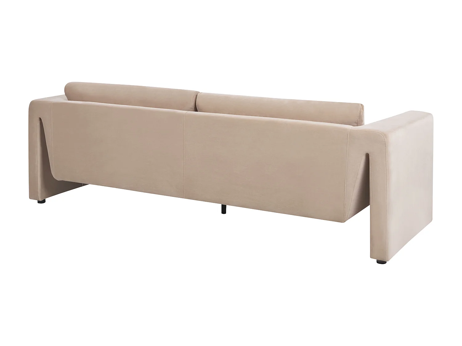 Sofa MAUNU Samtstoff Sandbeige 3-Sitzer