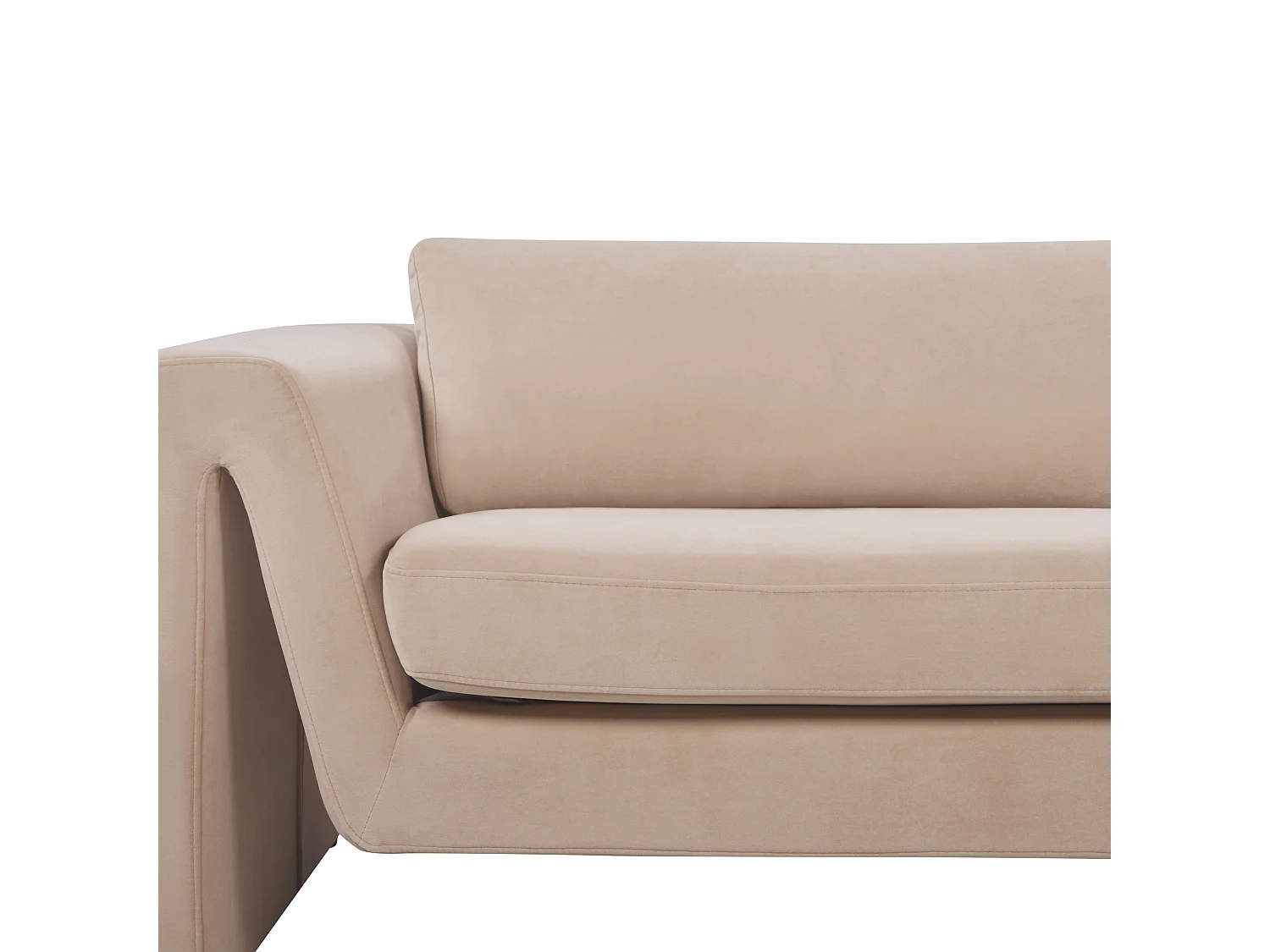 Sofa MAUNU Samtstoff Sandbeige 3-Sitzer