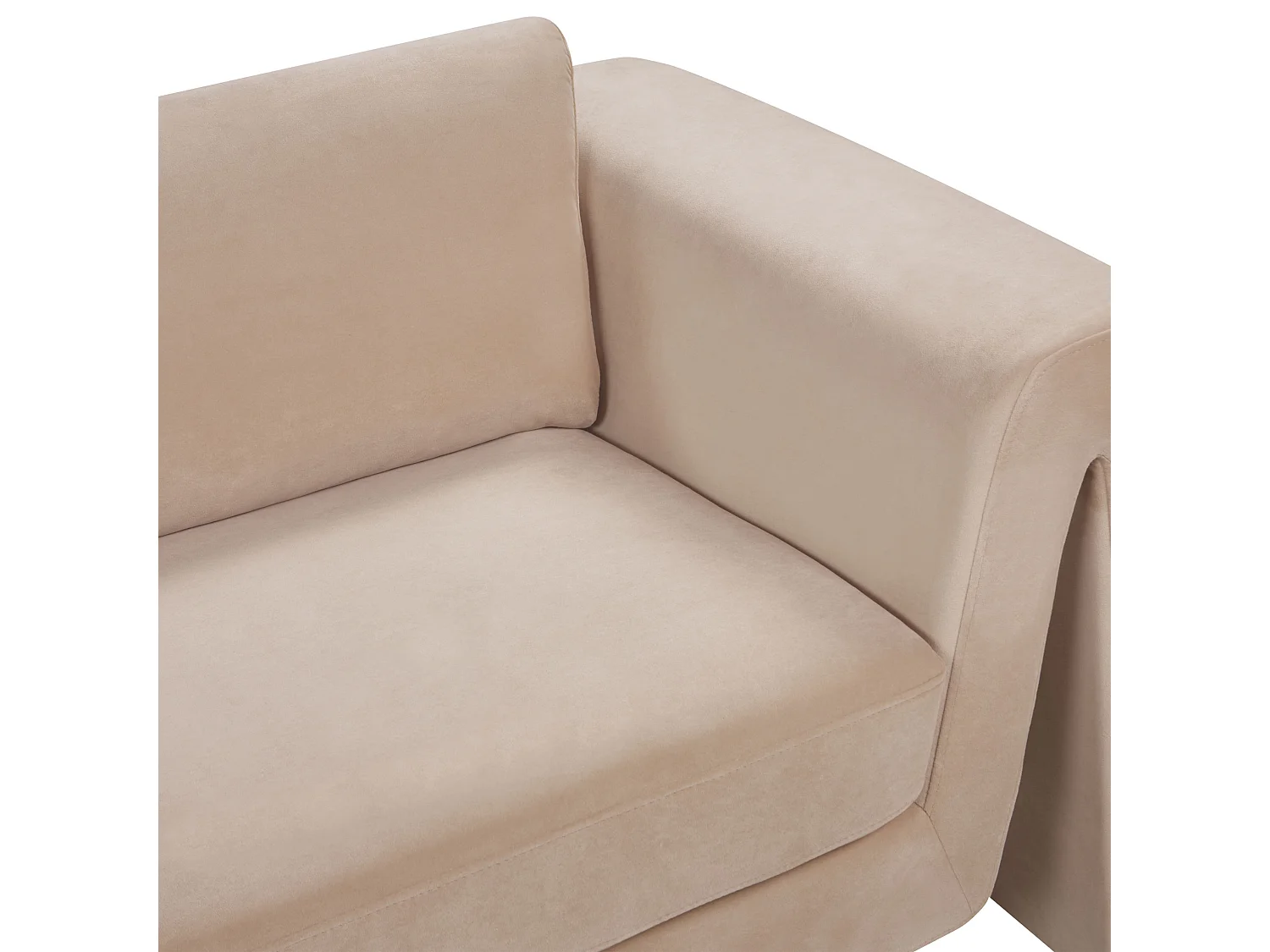 Sofa MAUNU Samtstoff Sandbeige 3-Sitzer