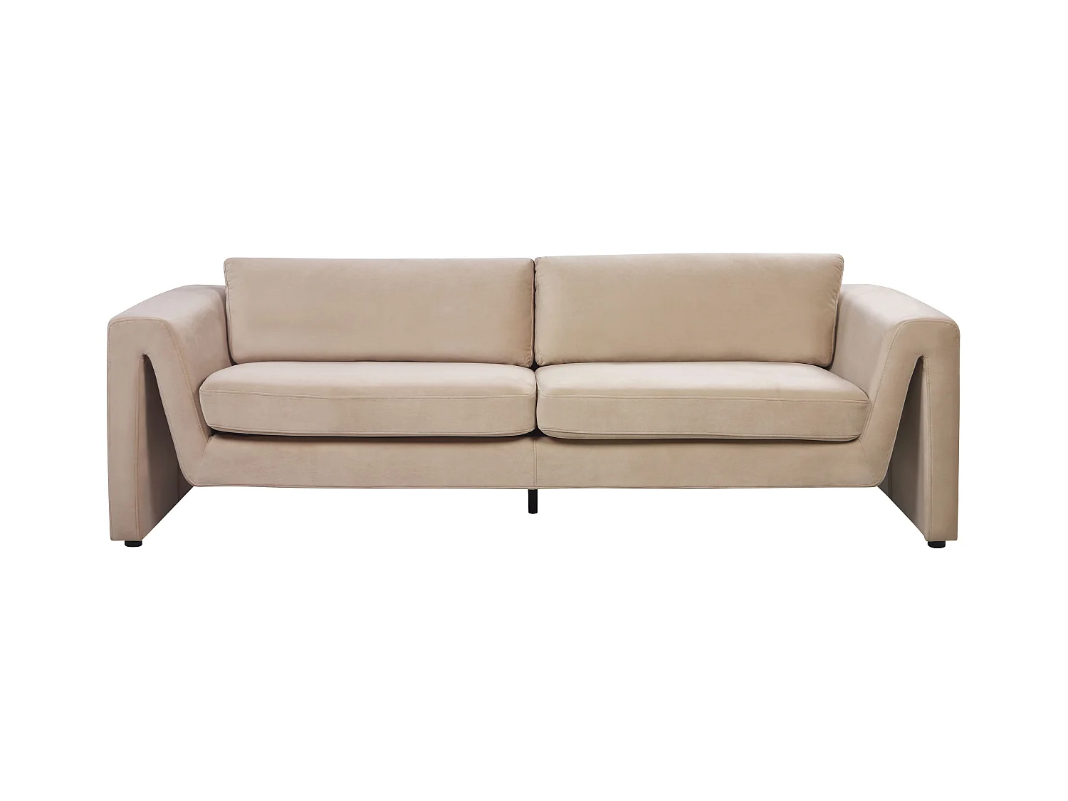 Bank MAUNU Fluweel Zandbeige 3-zitter