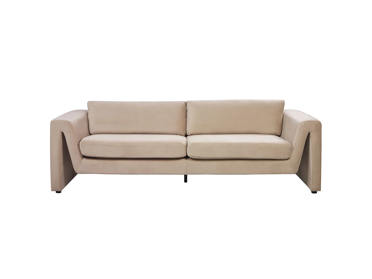 Canapé MAUNU Velours Beige sable 3 places