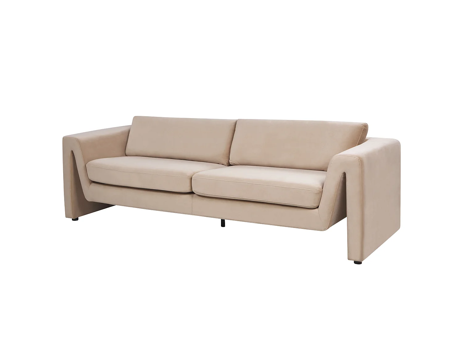 Canapé MAUNU Velours Beige sable 3 places