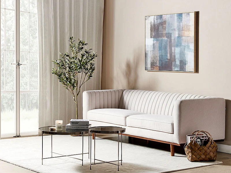 Sofa SKAULE Stoff Beige 3-Sitzer