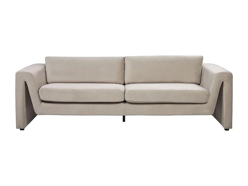 Sofa MAUNU Welur Beżowoszary dla 3 osób