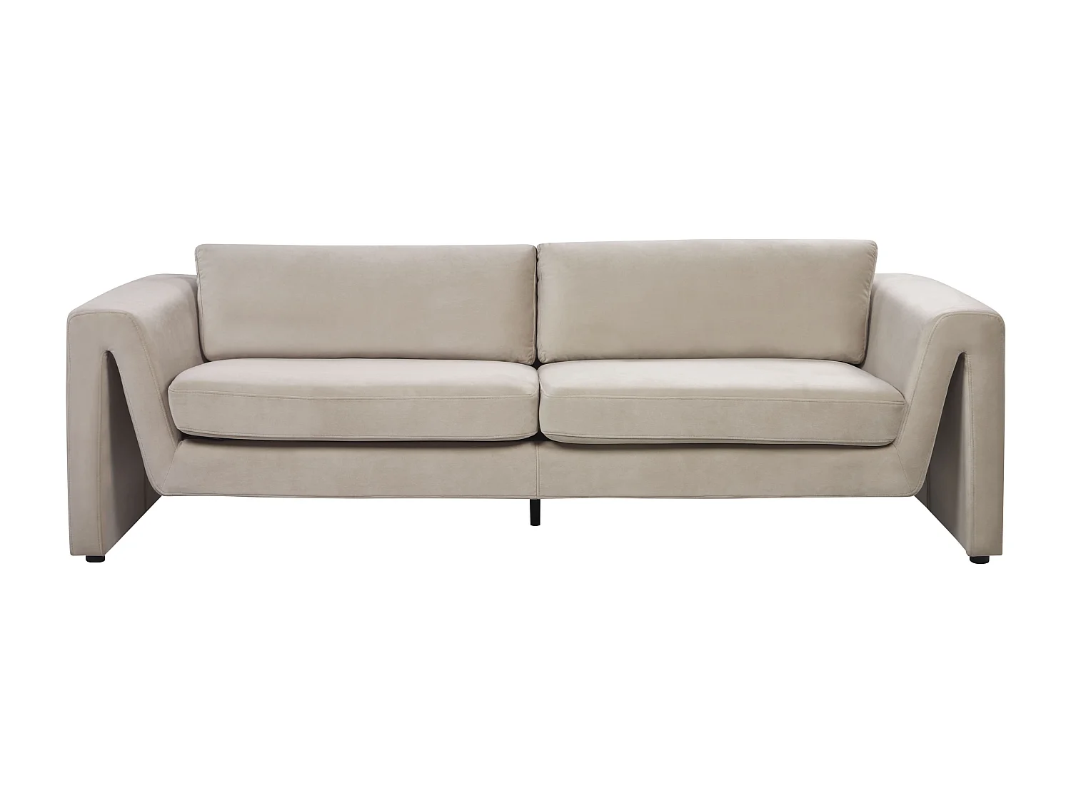 Bank MAUNU Fluweel Taupe 3-zitter