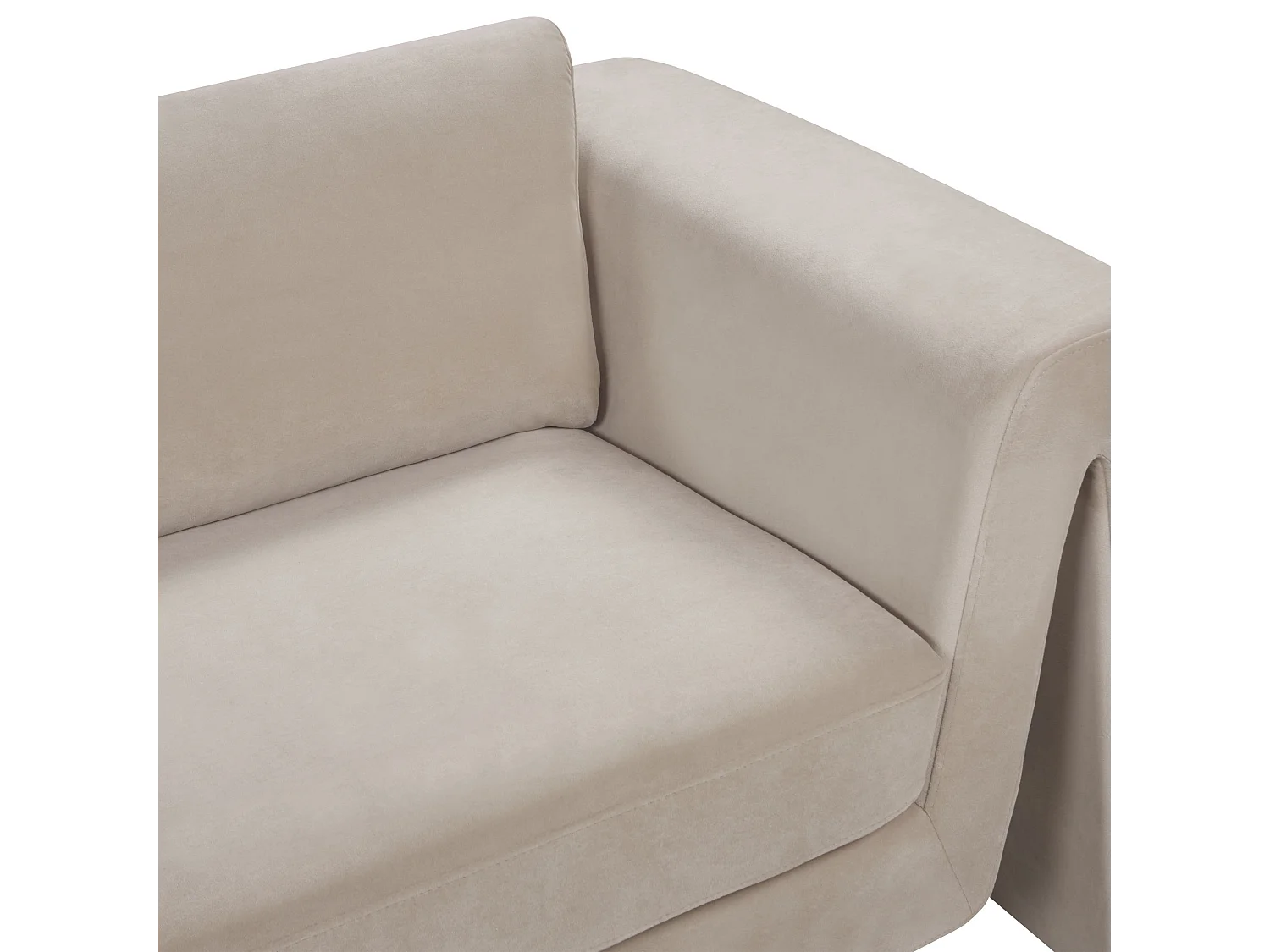 Sofá MAUNU Veludo Taupe 3 lugares