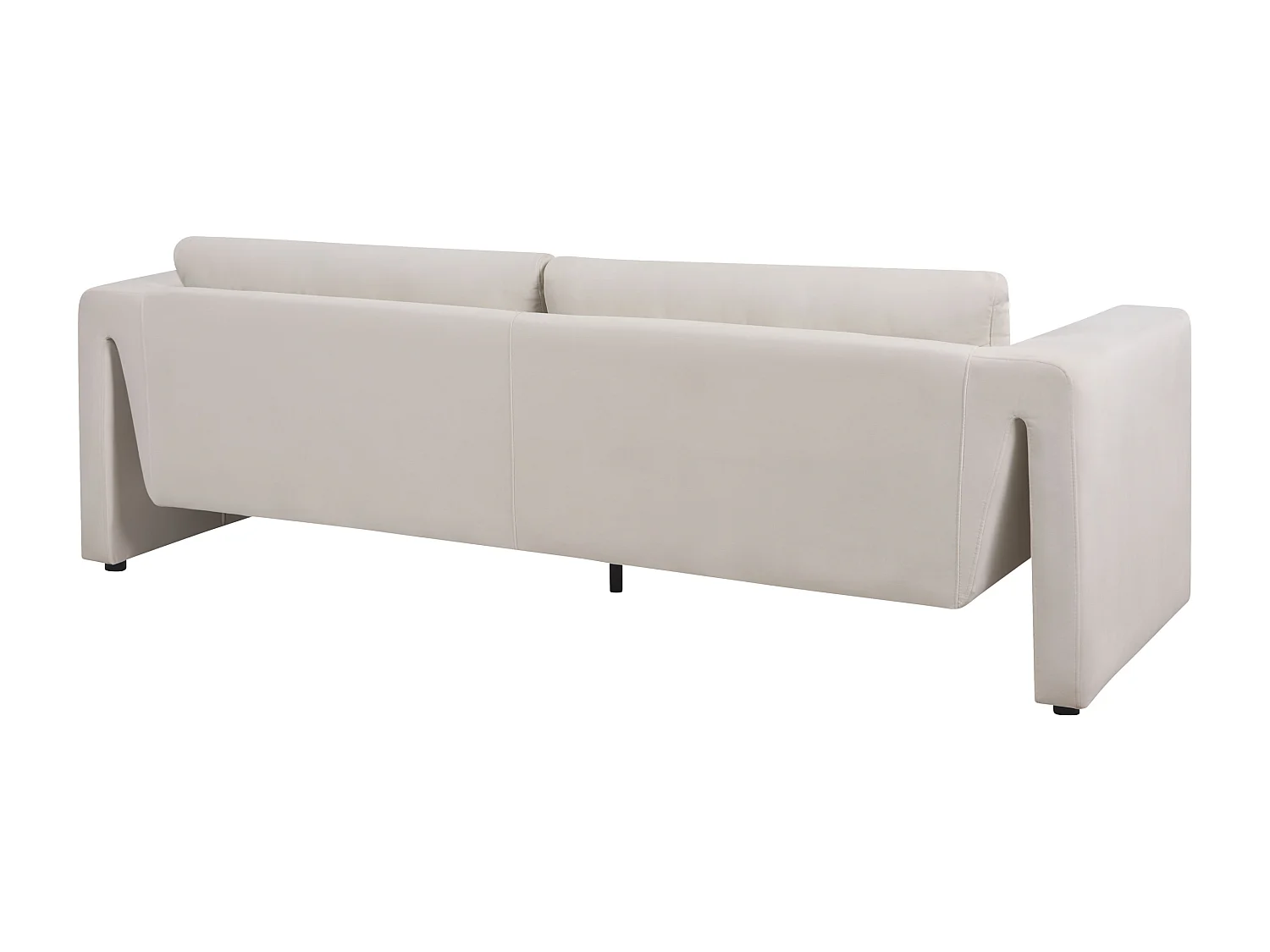 Bank MAUNU Fluweel Lichtbeige 3-zitter