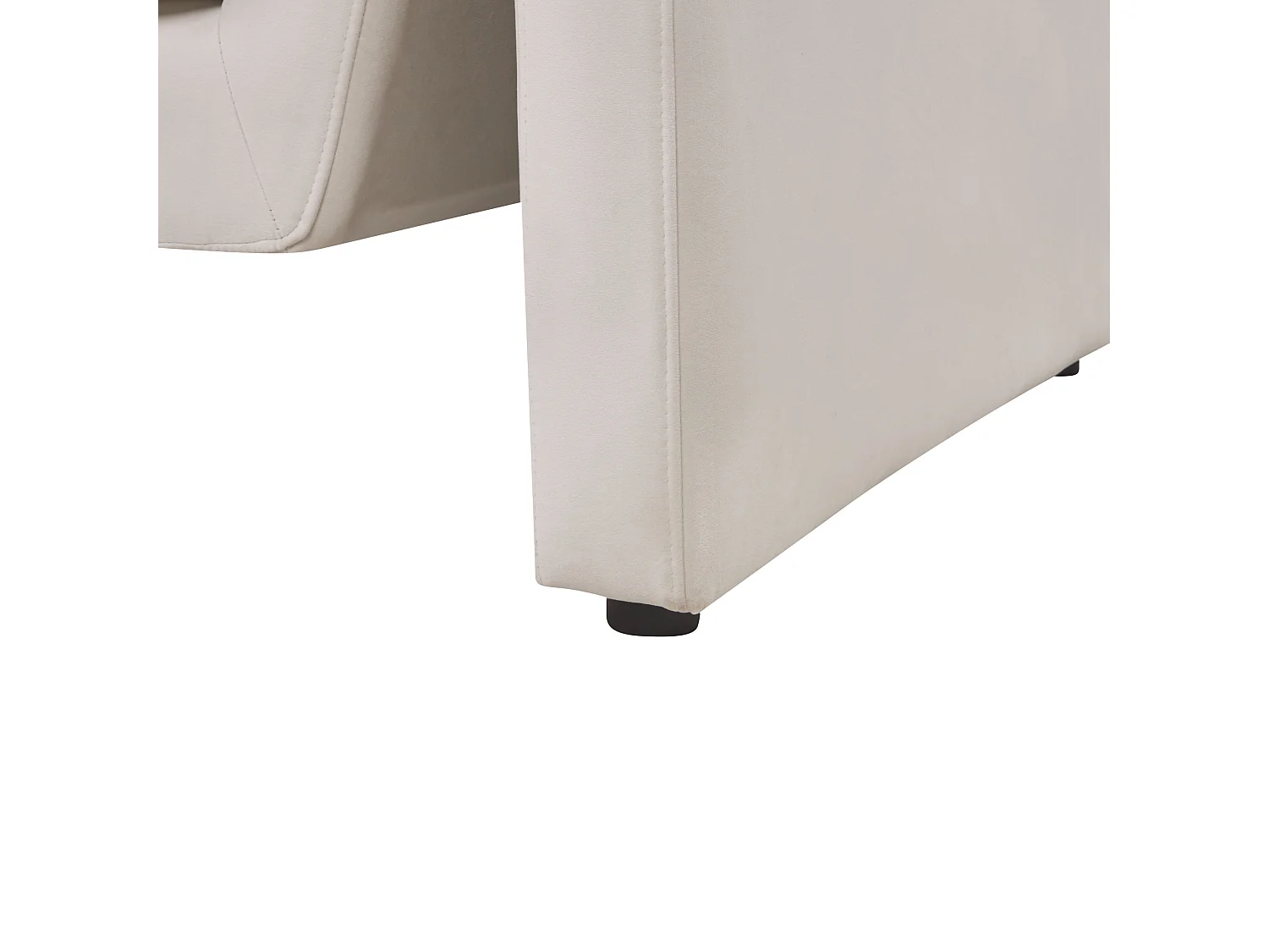 Bank MAUNU Fluweel Lichtbeige 3-zitter