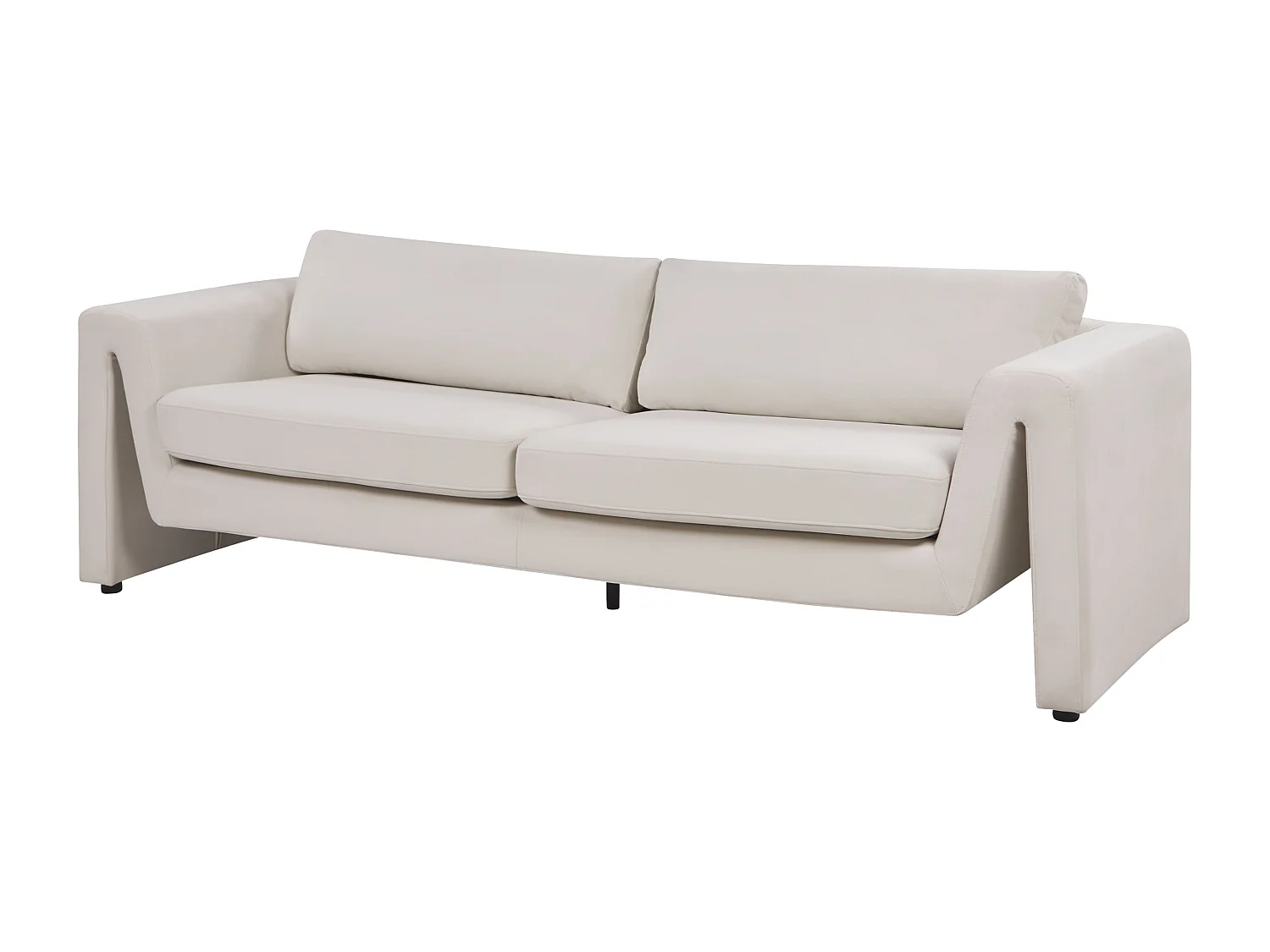 Canapé 3 places MAUNU Velours Beige clair