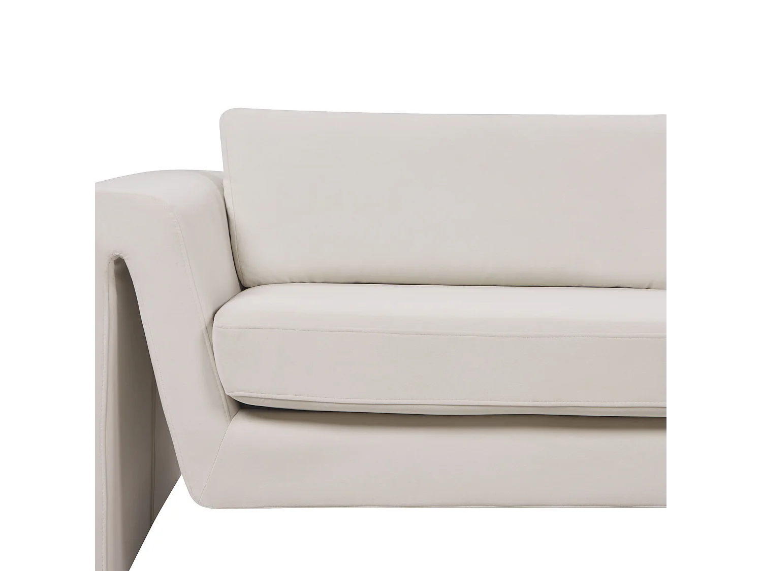 Sofa MAUNU Samtstoff Hellbeige 3-Sitzer