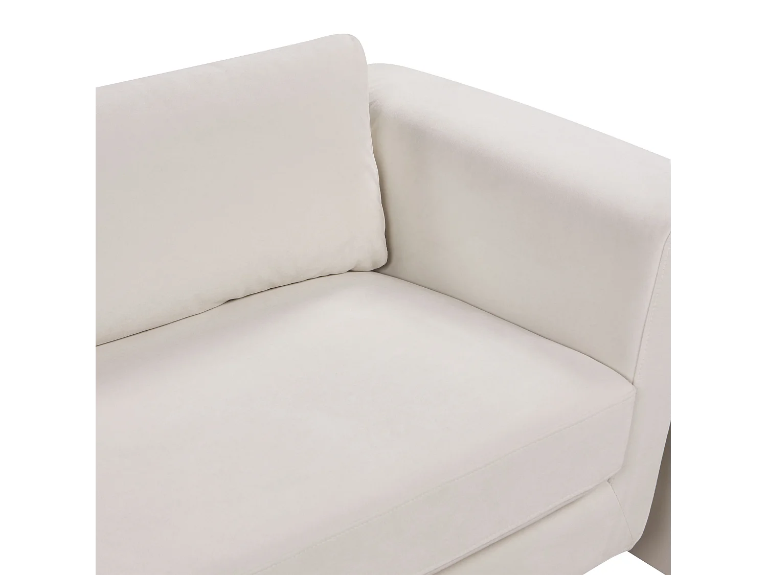 Sofa MAUNU Samtstoff Hellbeige 3-Sitzer