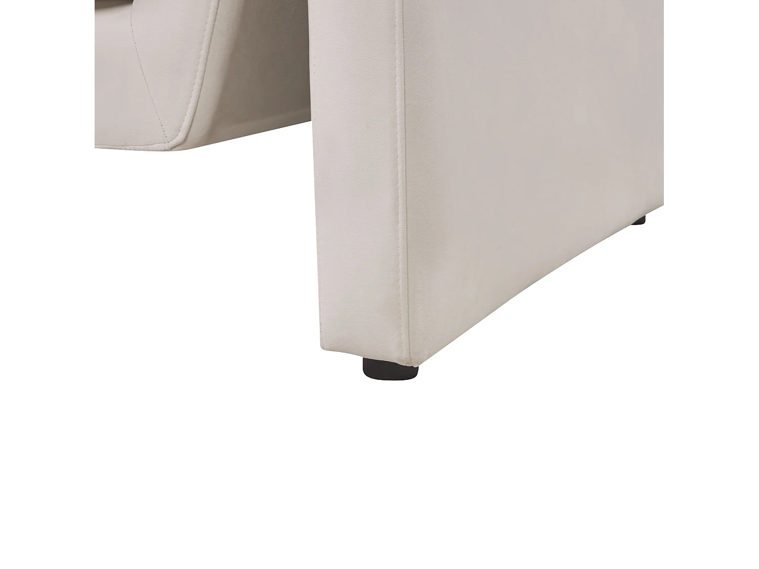 Sofa MAUNU Samtstoff Hellbeige 3-Sitzer