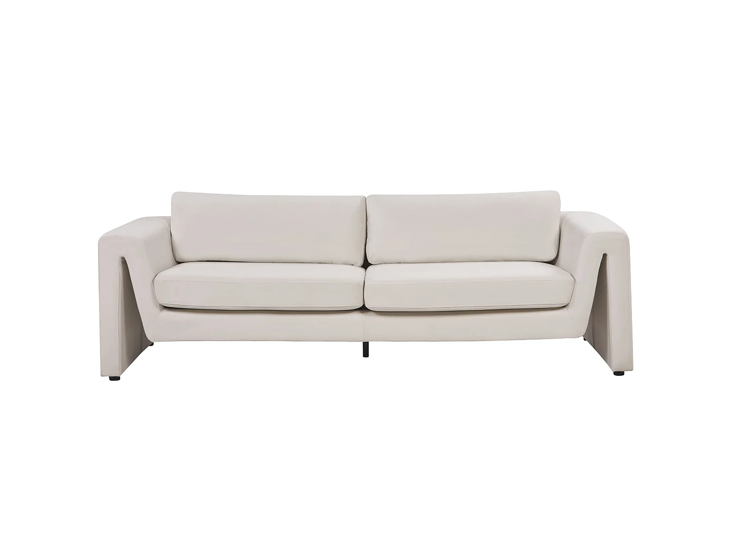 Canapé MAUNU Velours Beige clair 3 places