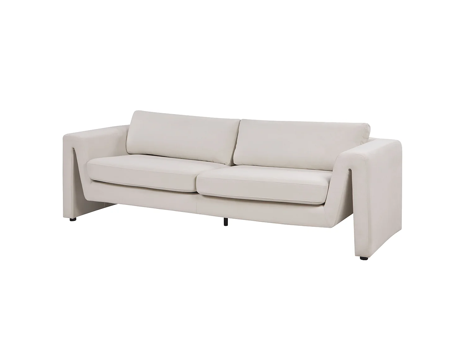 Canapé MAUNU Velours Beige clair 3 places