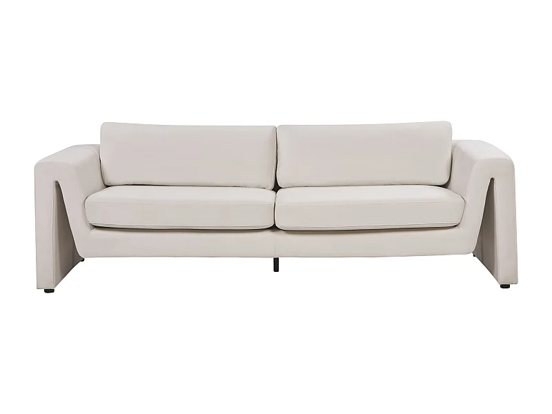 Sofa MAUNU Samtstoff Hellbeige 3-Sitzer