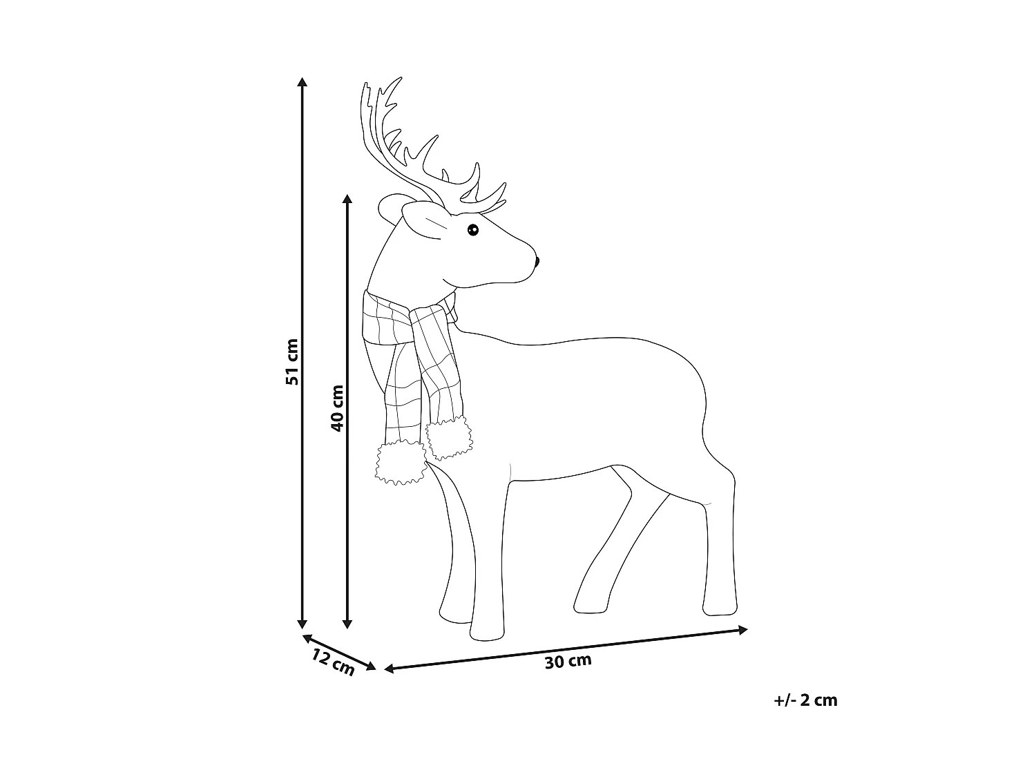 Weihnachtsdeko Rentier Dekofigur Weihnachtsfigur Webpelz weiß 51 cm Mustola