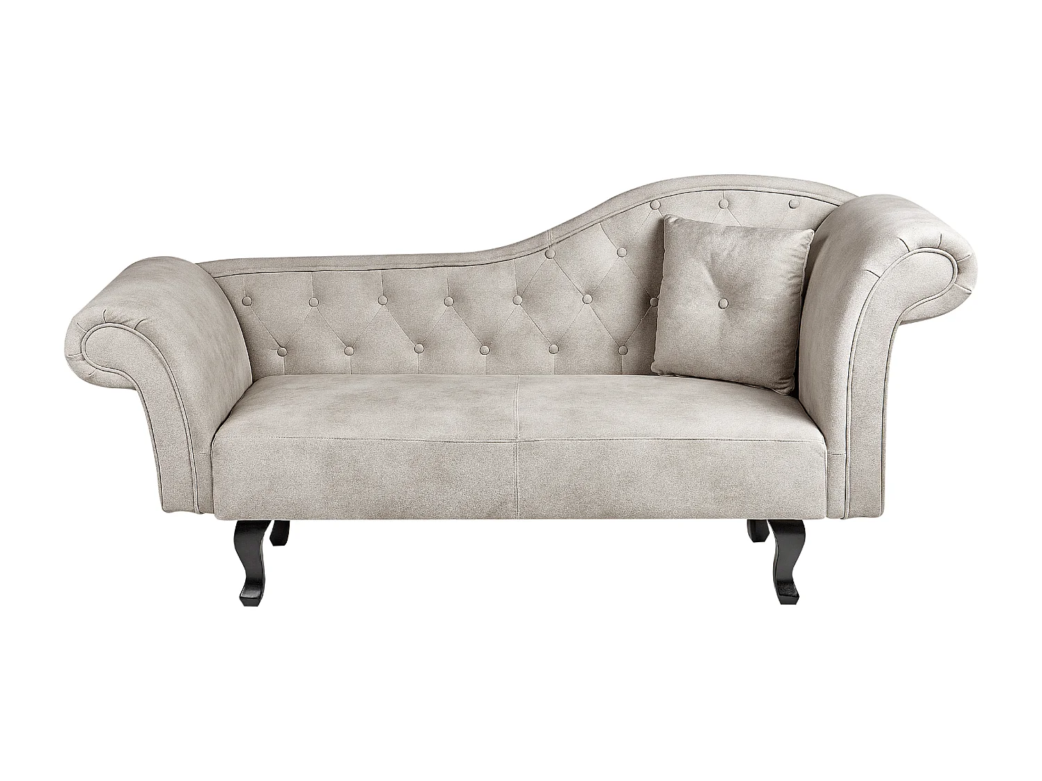 Chaise longue côté droit LATTES Velours Taupe