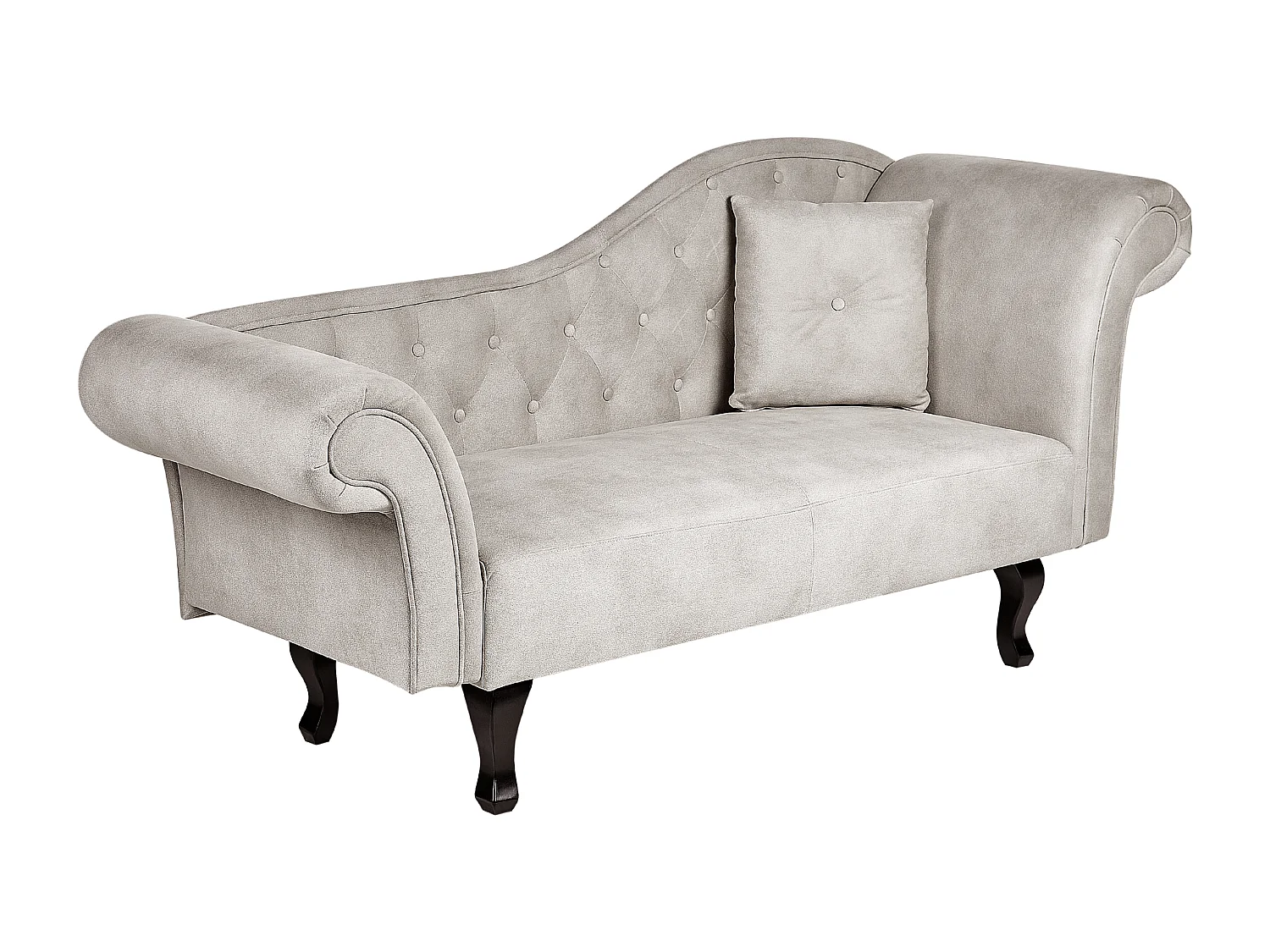 Rechtszijdige chaise longue LATTES Fluweel Taupe