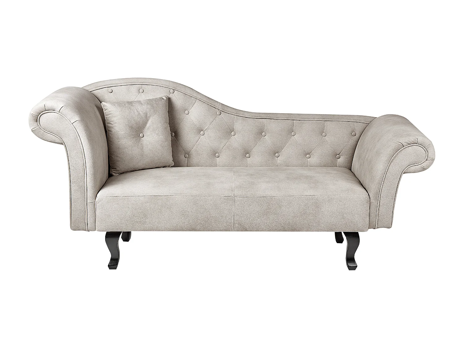 Linksseitige Chaiselounge LATTES Samtstoff Taupe