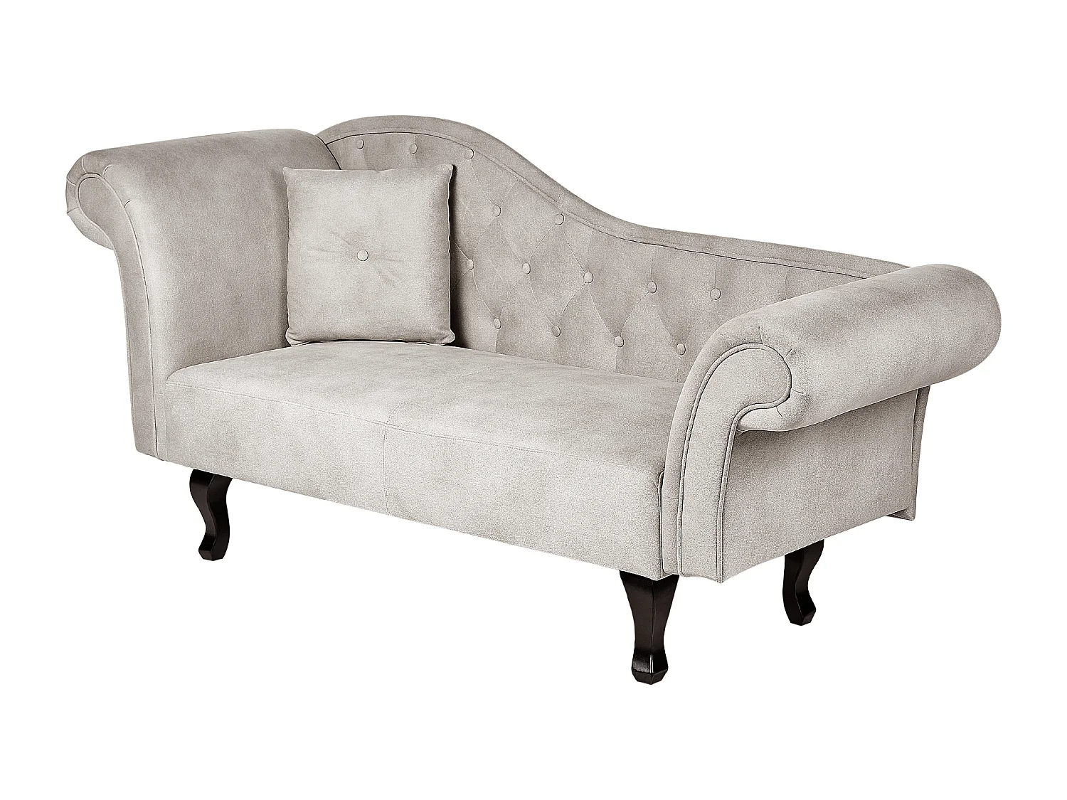Linkszijdige chaise longue LATTES Fluweel Taupe