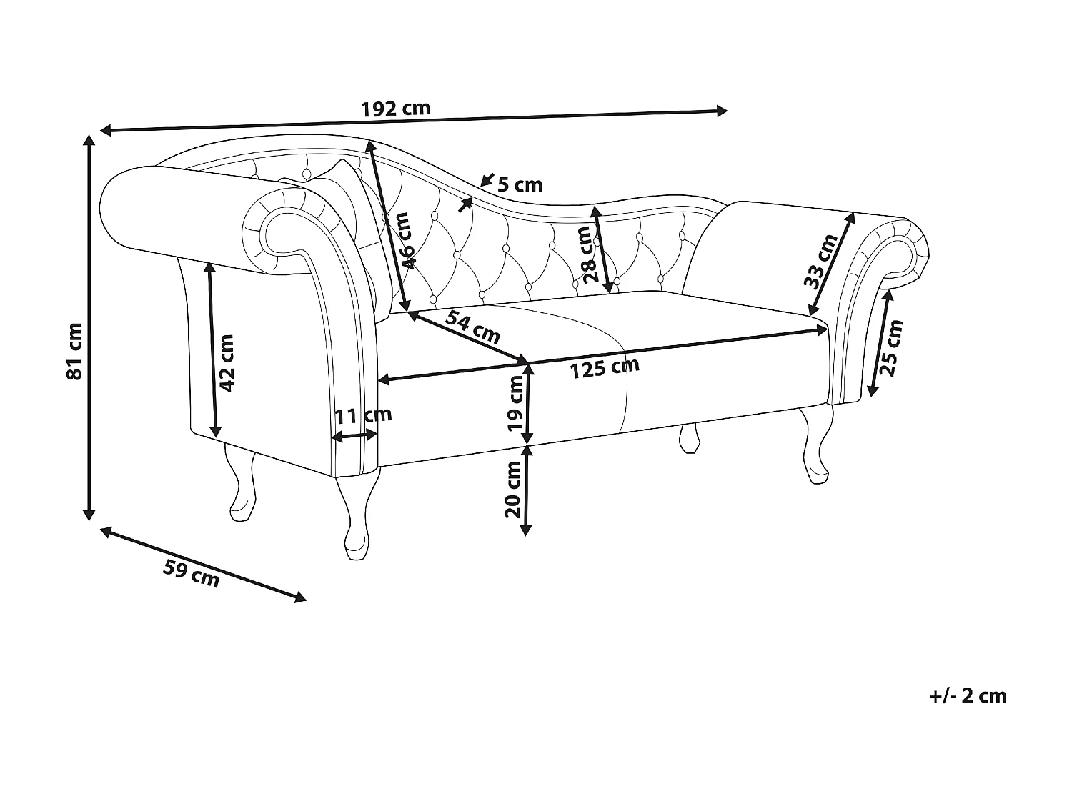 Linkszijdige chaise longue LATTES Fluweel Taupe