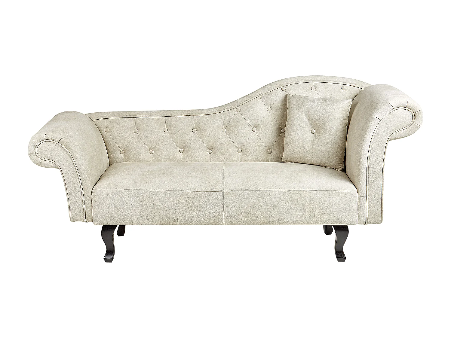 Chaise longue côté droit LATTES Velours Beige clair