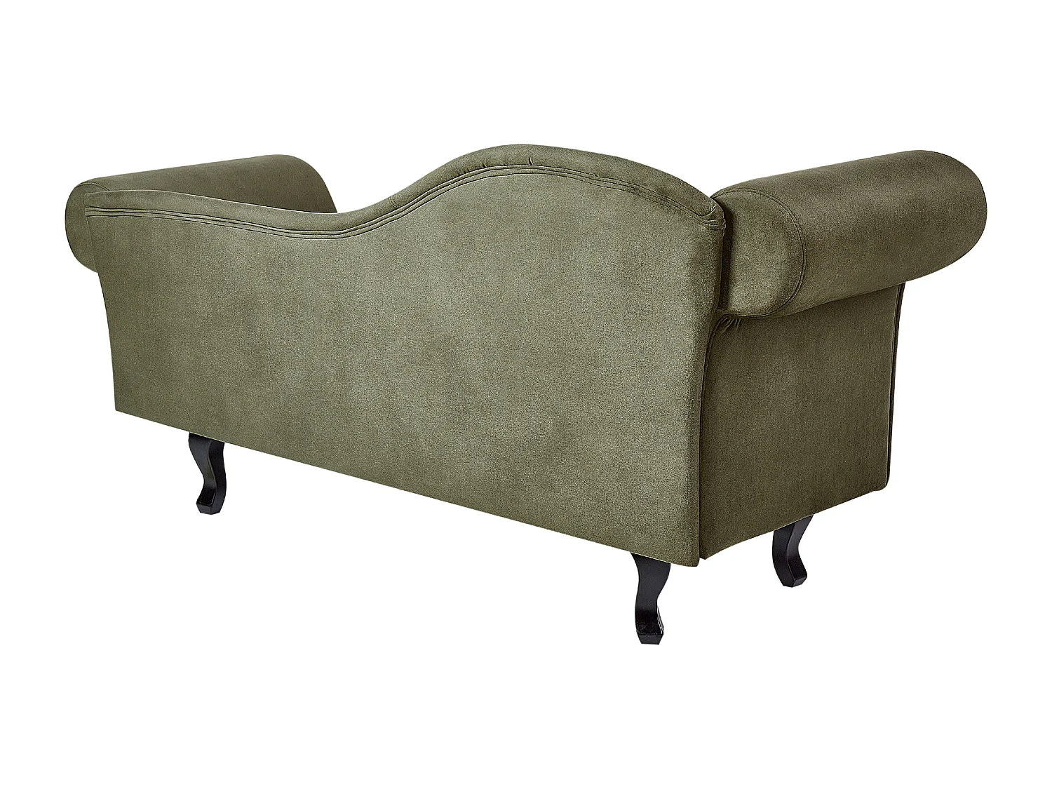 Linkszijdige chaise longue LATTES Fluweel Olijfgroen