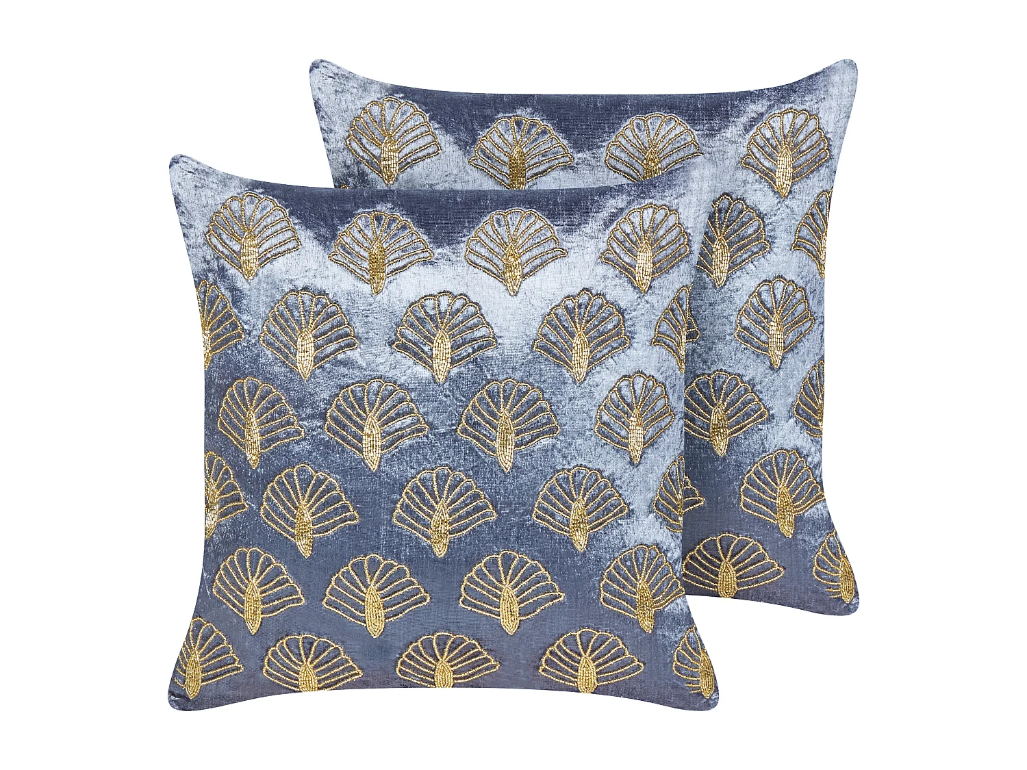 Lot de 2 coussins décoratifs PANDOREA Velours 45 x 45 cm Violet Motif géométrique