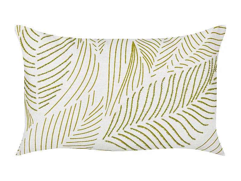Poduszka dekoracyjna SPANDOREA Bawełna 30 x 50 cm Zielony Wzór roślinny