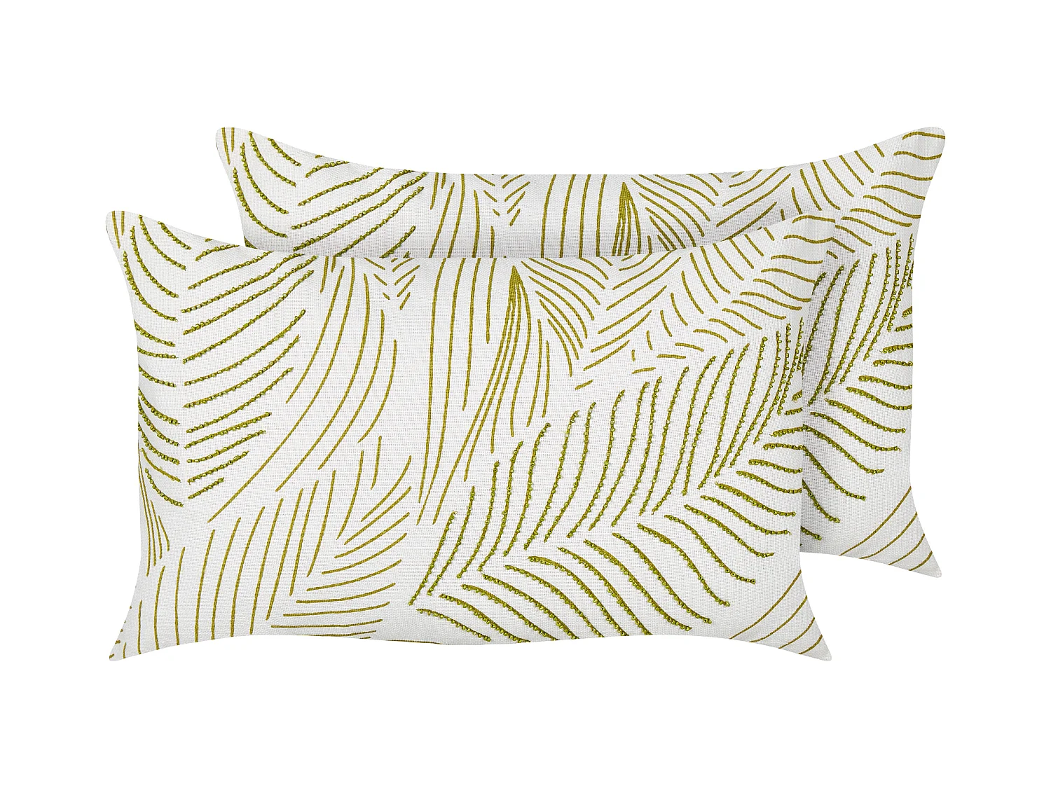 Lot de 2 coussins décoratifs SPANDOREA Coton 30 x 50 cm Vert Motif de plante