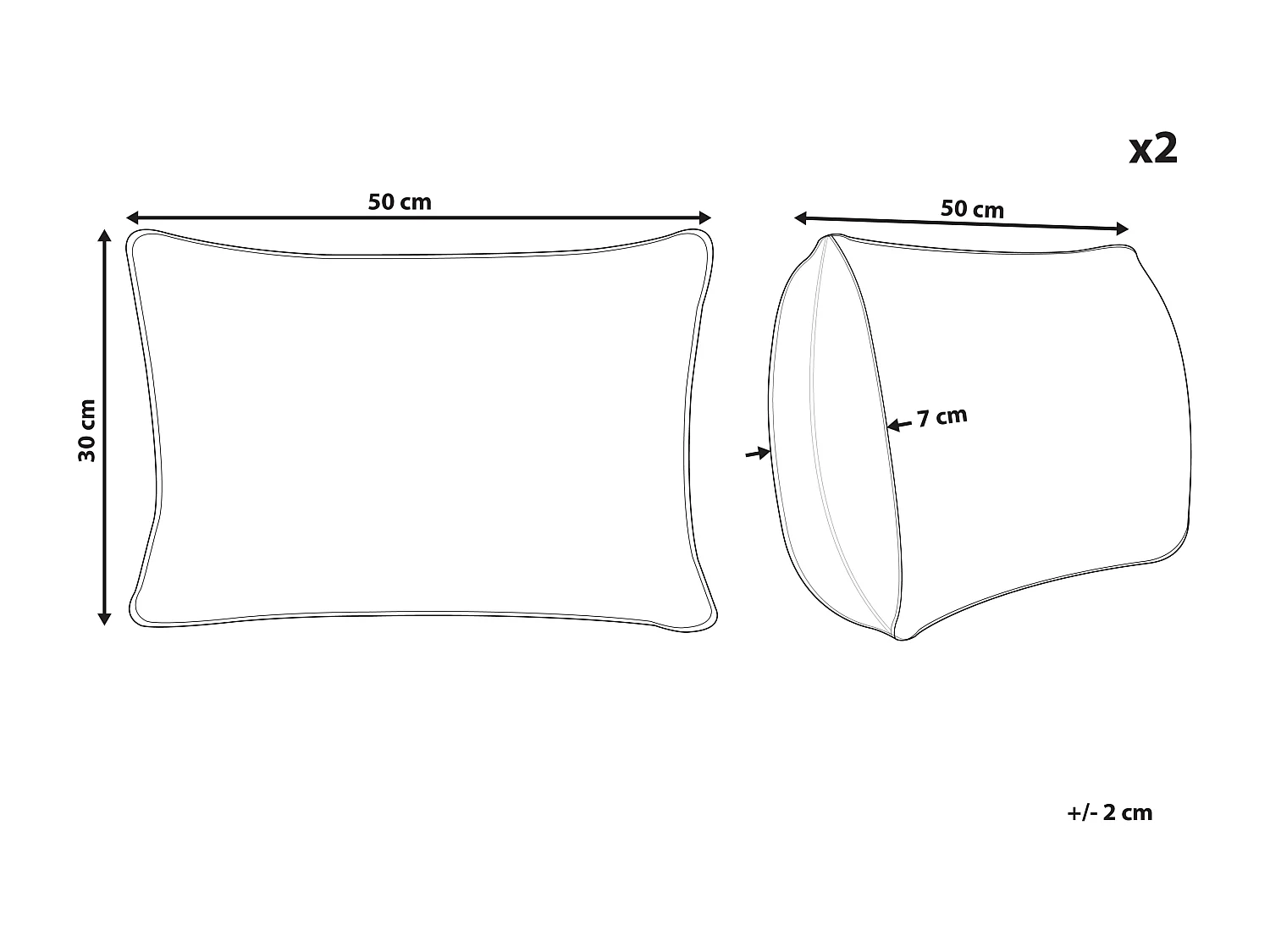 Lot de 2 coussins décoratifs SPANDOREA Coton 30 x 50 cm Vert Motif de plante