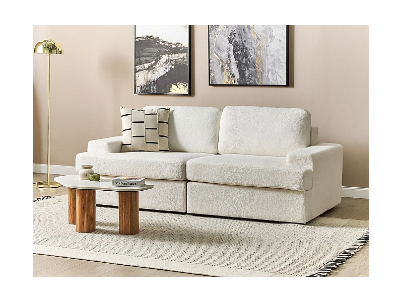 Sofa ALLA Boucle Złamana biel dla 3 osób