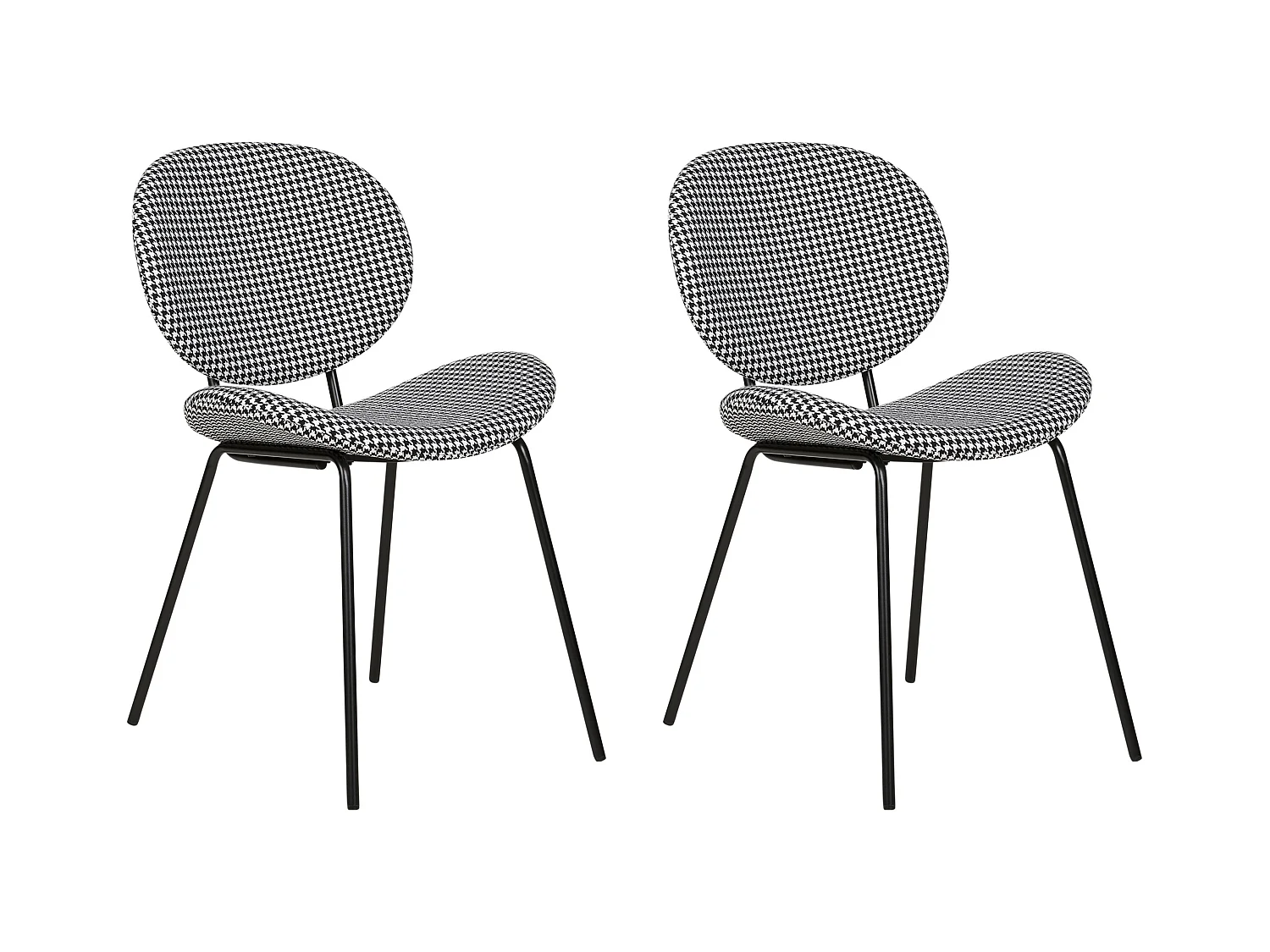 Lot de 2 chaises de salle à manger LUANA Noir/blanc