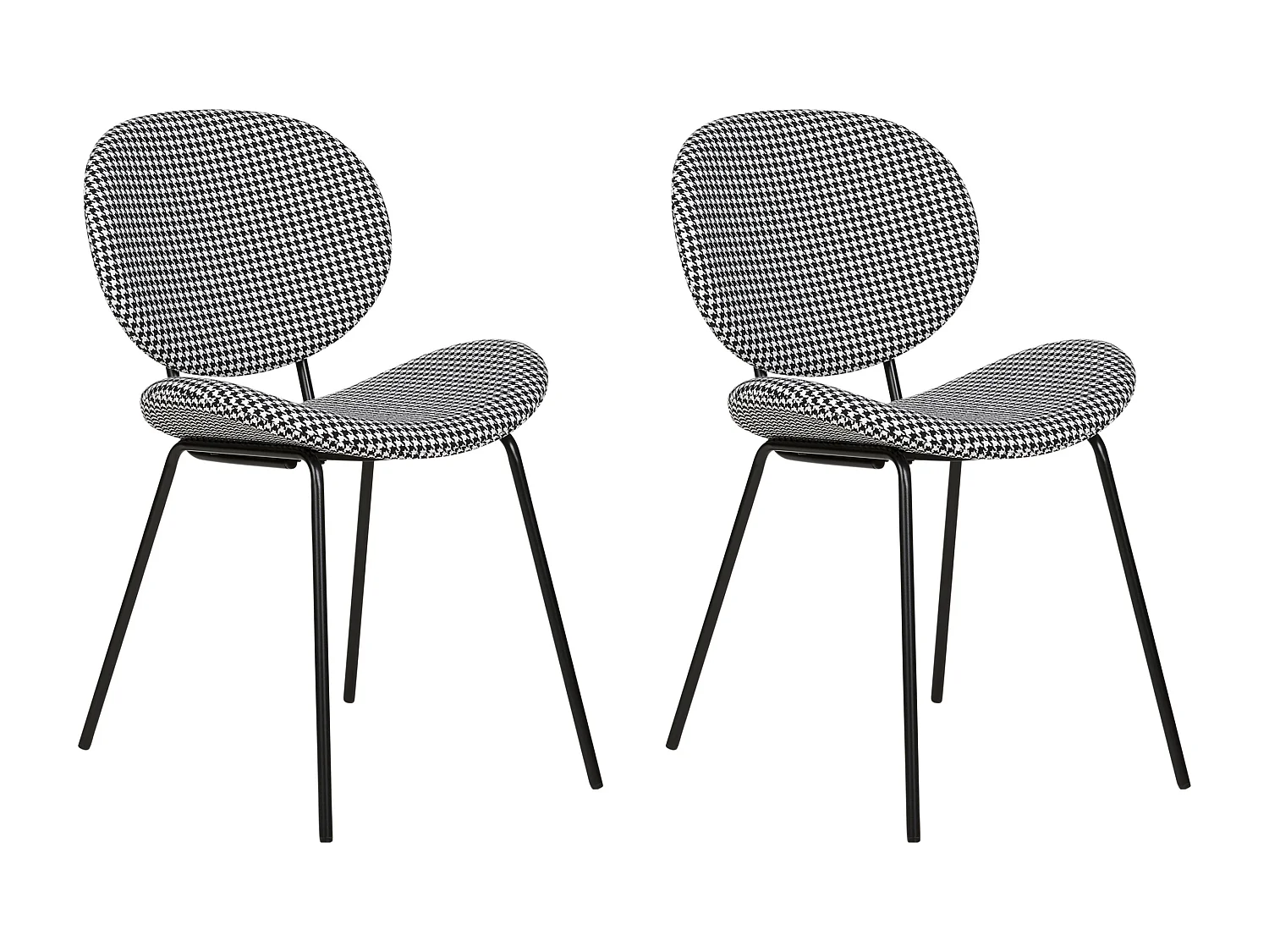 Set di 2 sedie da pranzo LUANA Nero/ Bianco