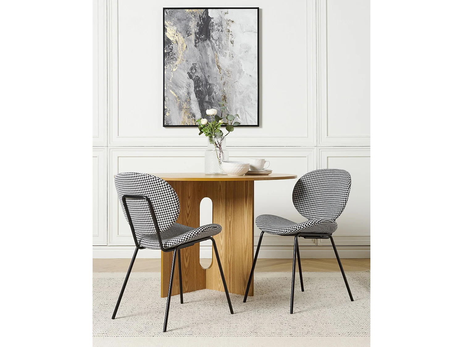 Lot de 2 chaises de salle à manger LUANA Noir/blanc