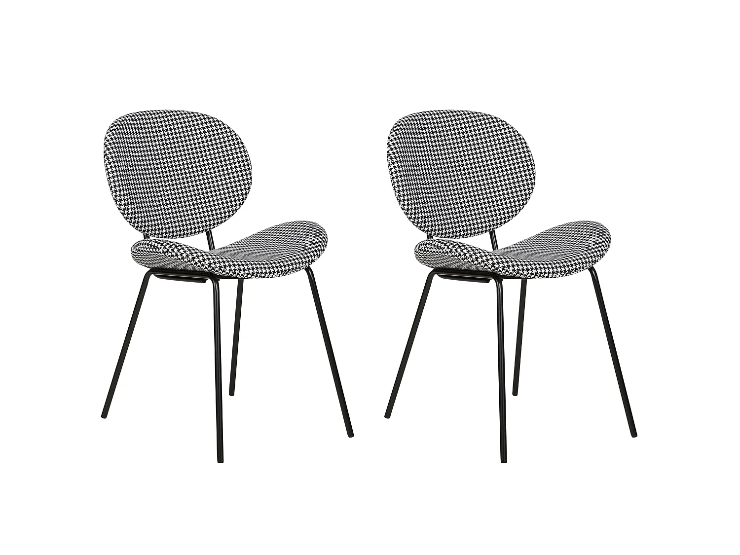 Lot de 2 chaises de salle à manger LUANA Noir/blanc