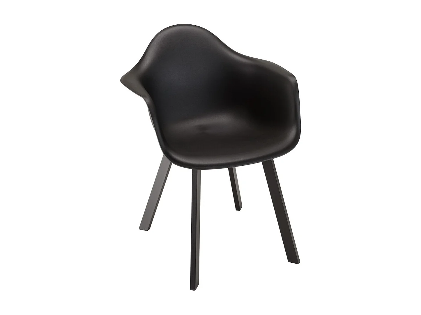 MALO - Lot de 6 fauteuils noirs dossier arrondi