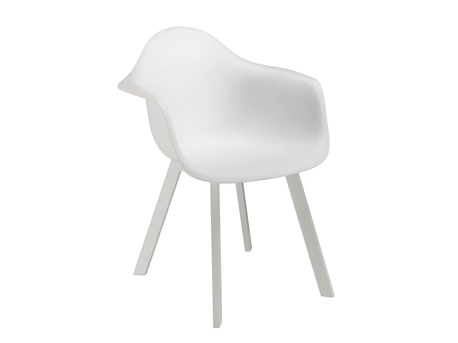MALO - Lot de 6 fauteuils blancs dossier arrondi