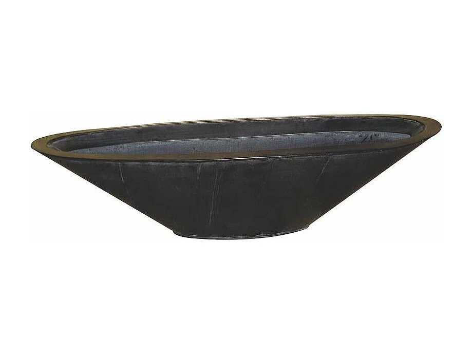 Corbeilles ovales en zinc noir (lot de 3)