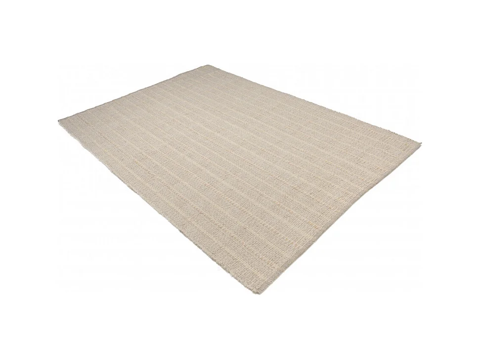 SACHA - Tapis rectangulaire 160x230cm en coton recyclé couleur ivoire