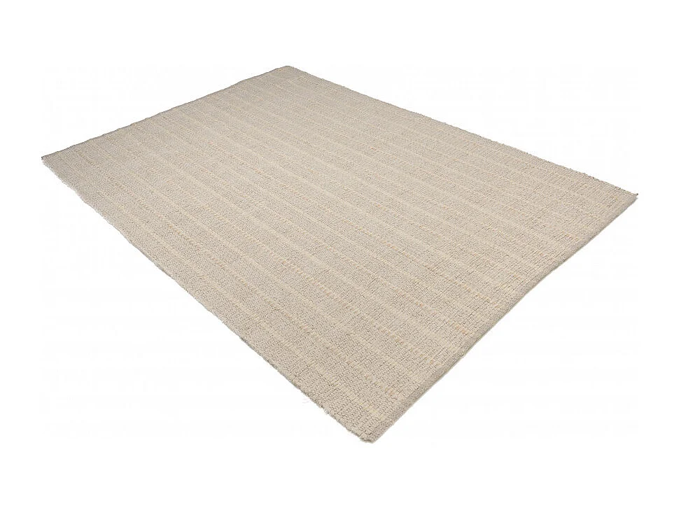 SACHA - Tapis rectangulaire 160x230cm en coton recyclé couleur beige