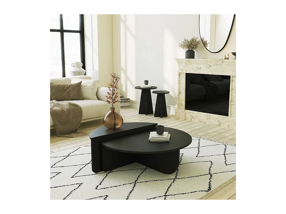 Set de 2 tables basses design Oatglow Noir