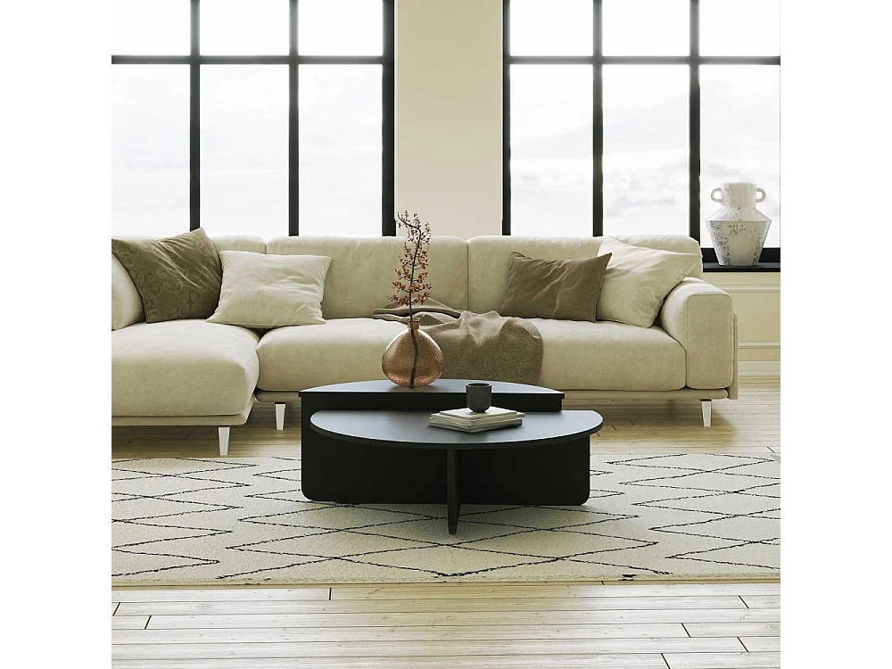 Set de 2 tables basses design Oatglow Noir