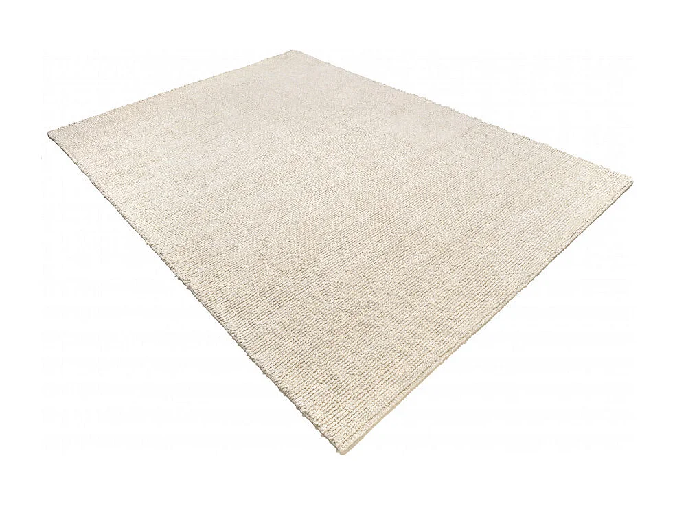 SACHA - Tapis rectangulaire 200x290cm en laine bouclée couleur beige
