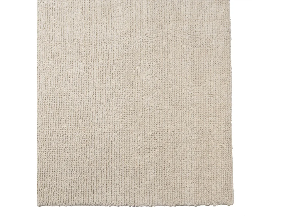 SACHA - Tapis rectangulaire 200x290cm en laine bouclée couleur beige