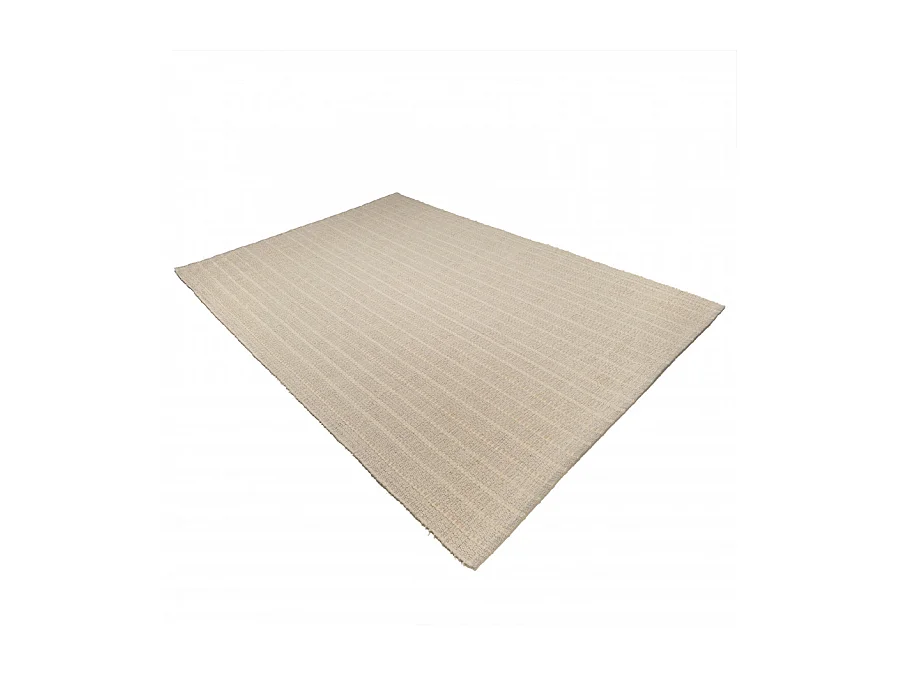 SACHA - Tapis rectangulaire 200x290cm en coton recyclé couleur ivoire